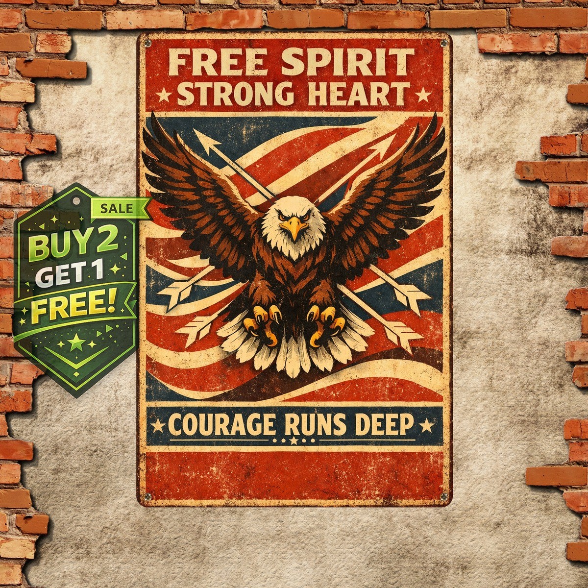 Veteran Quote Mixed Color Aluminum Wall Art Metal Tin Sign 8×12
