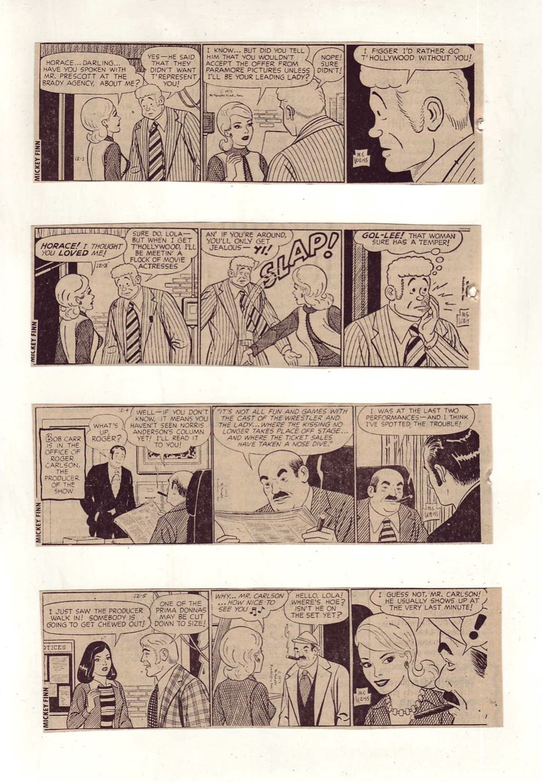 Mickey Finn by Morris Weiss – 26 daily comic strips – Complete December 1973