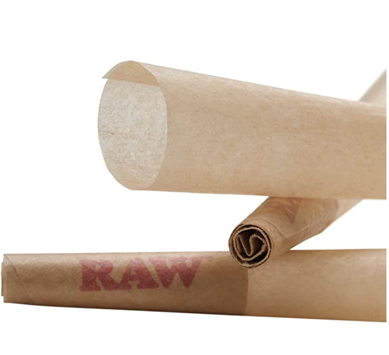 Authentic RAW Classic King Size Pre-Rolled Cones 100 Pack 🌟Rolling Tray + Lid