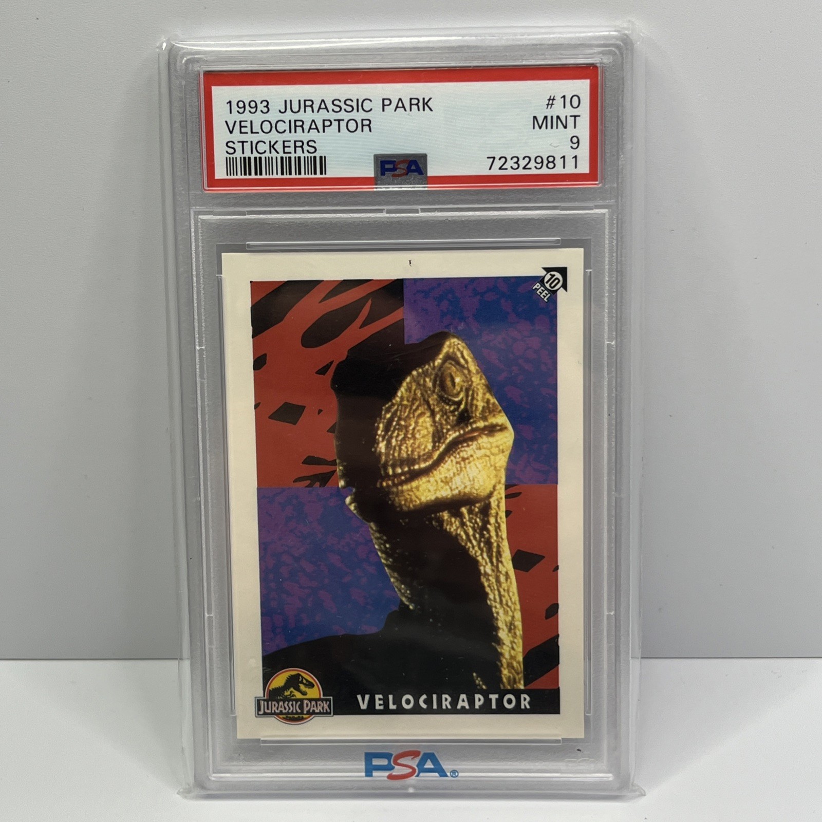 1993 Jurassic Park Velociraptor #10 PSA 9 Series 1