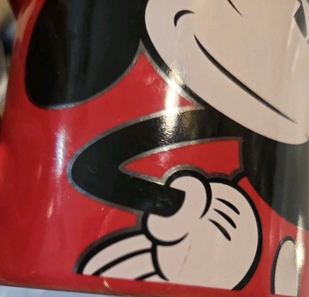 Disney Mickey Mouse Red Ceramic Mug 5329 Whimsical See Photos