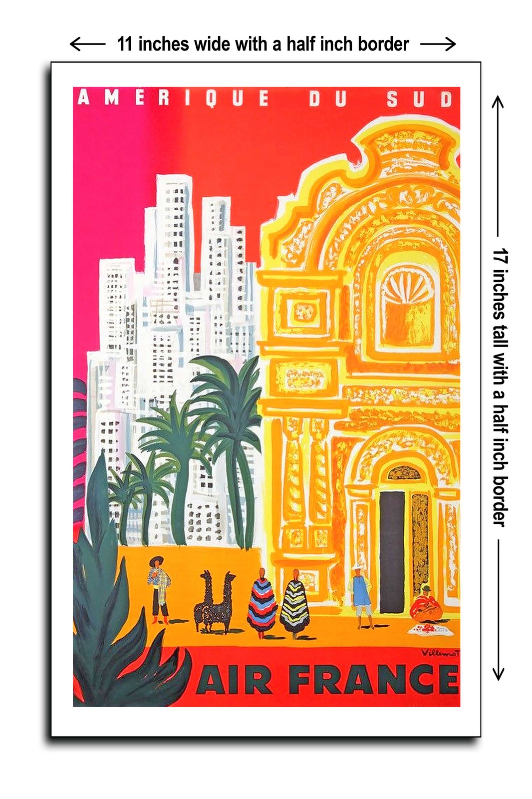 1958 South America French Airline – 11×17 Poster