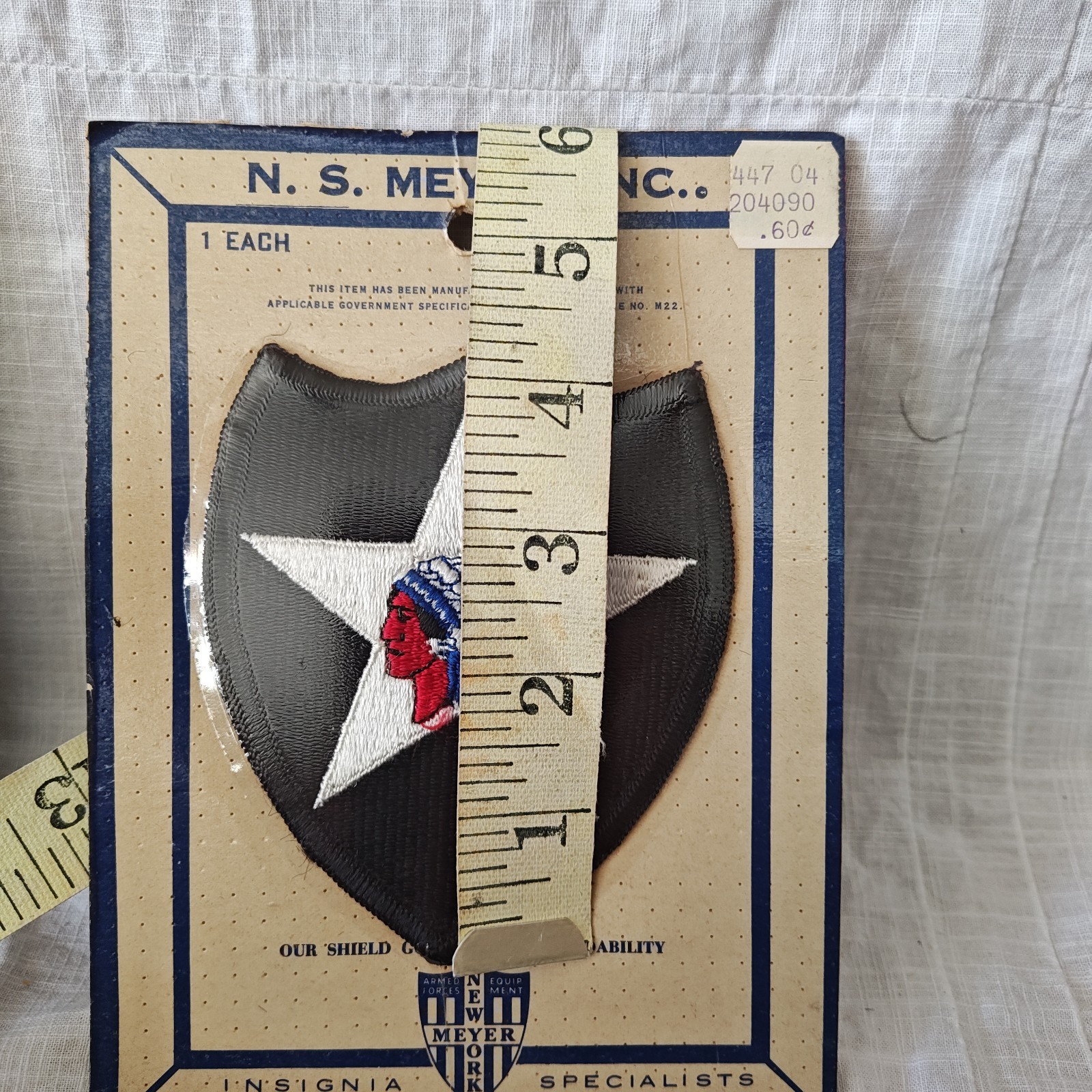 WW2 2nd INFANTRY DIVISION Patch – NEW in Original N.S. Meyer, Inc. 1963 Package