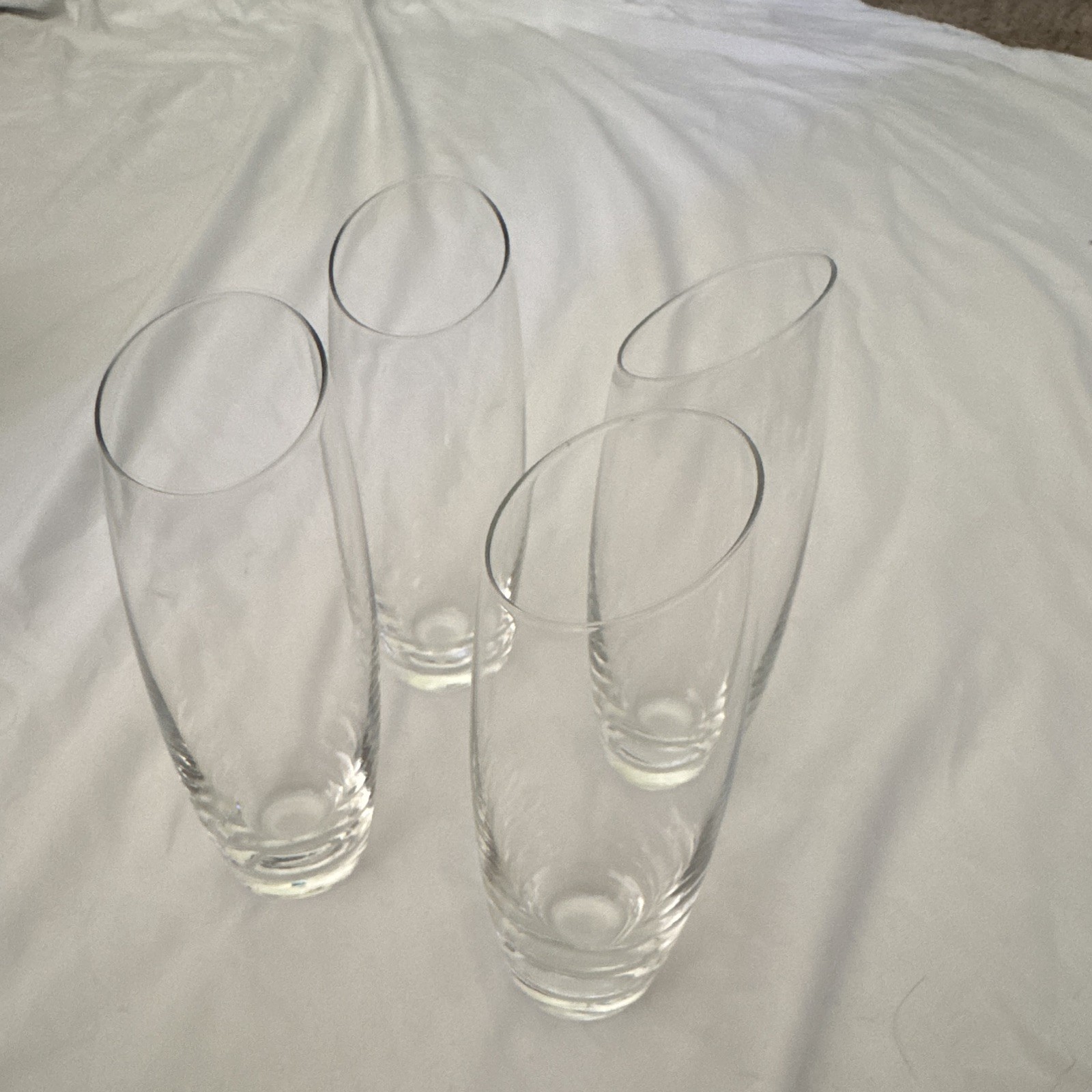 BOMSHBEE Sloane Stemless Champagne Flutes Set of 4 5.4 fl oz Clear Glass