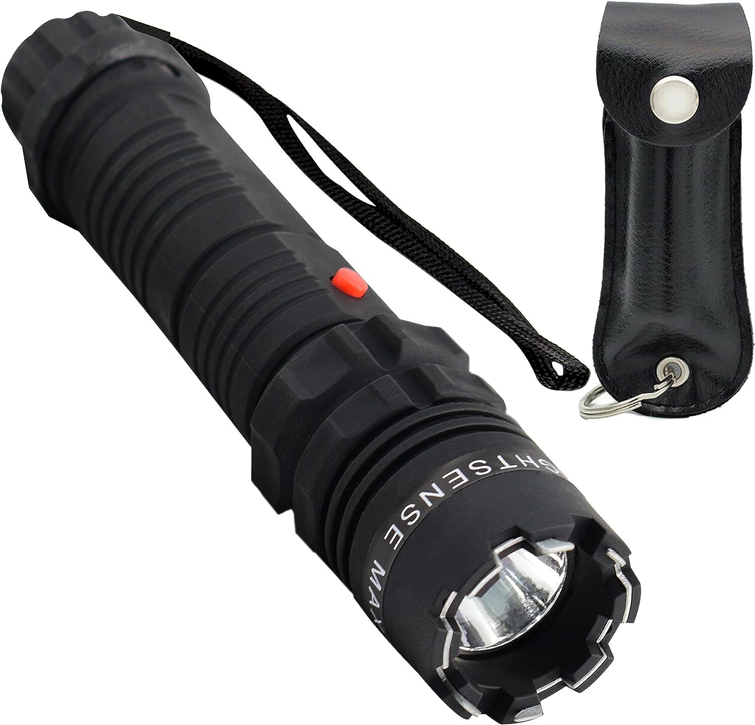 FIGHTSENSE Rechargeable Flashlight Stun Gun Pepper Spray Combo for Self Defense