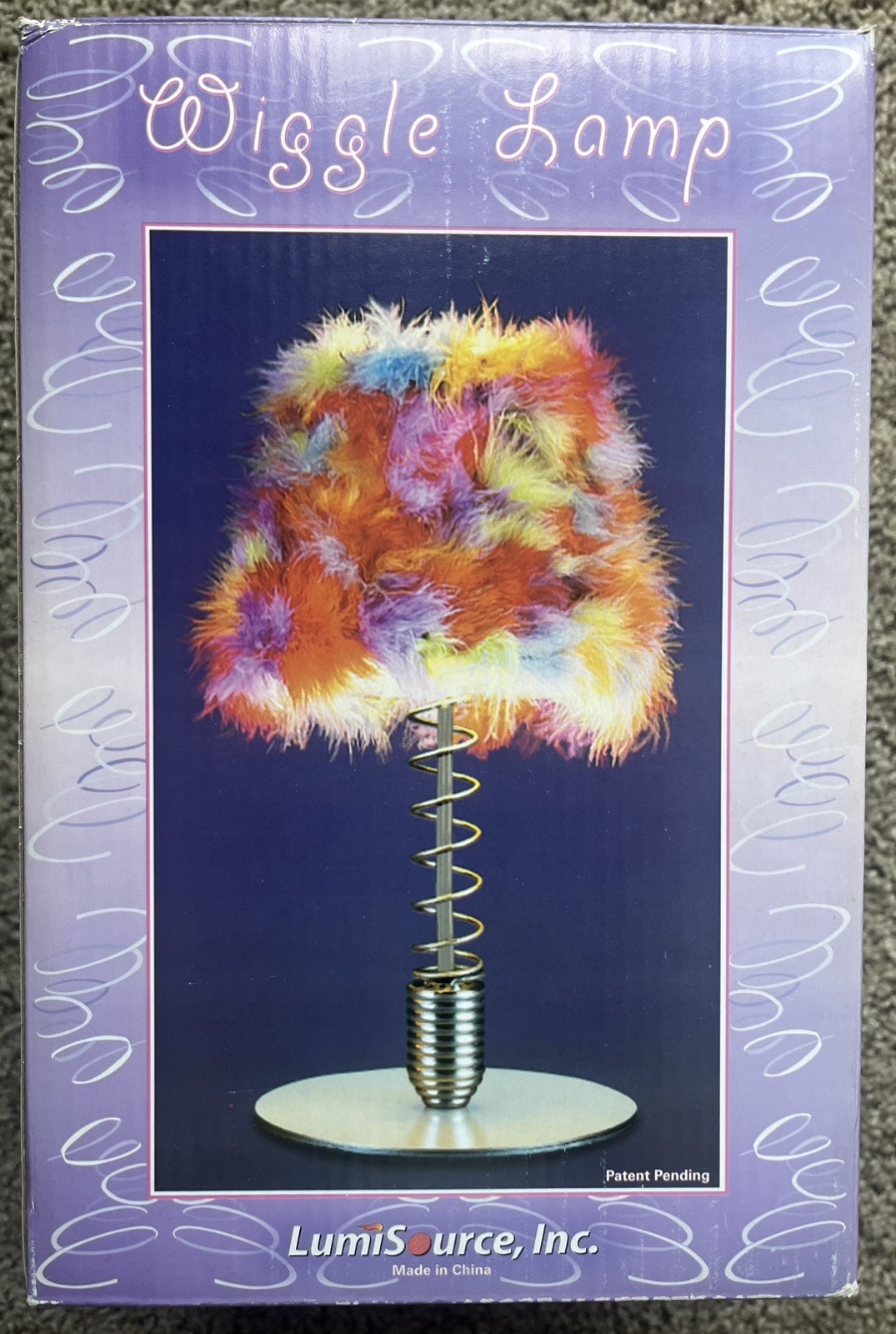 2 Vintage Fluffy Feather Wiggle Table Lamps