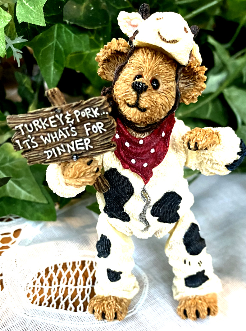 BOYDS SHOE BOX BEARS COLLECTION – ” DINNER” FIG – ANGUS BEARGER…QUIT YER 2E