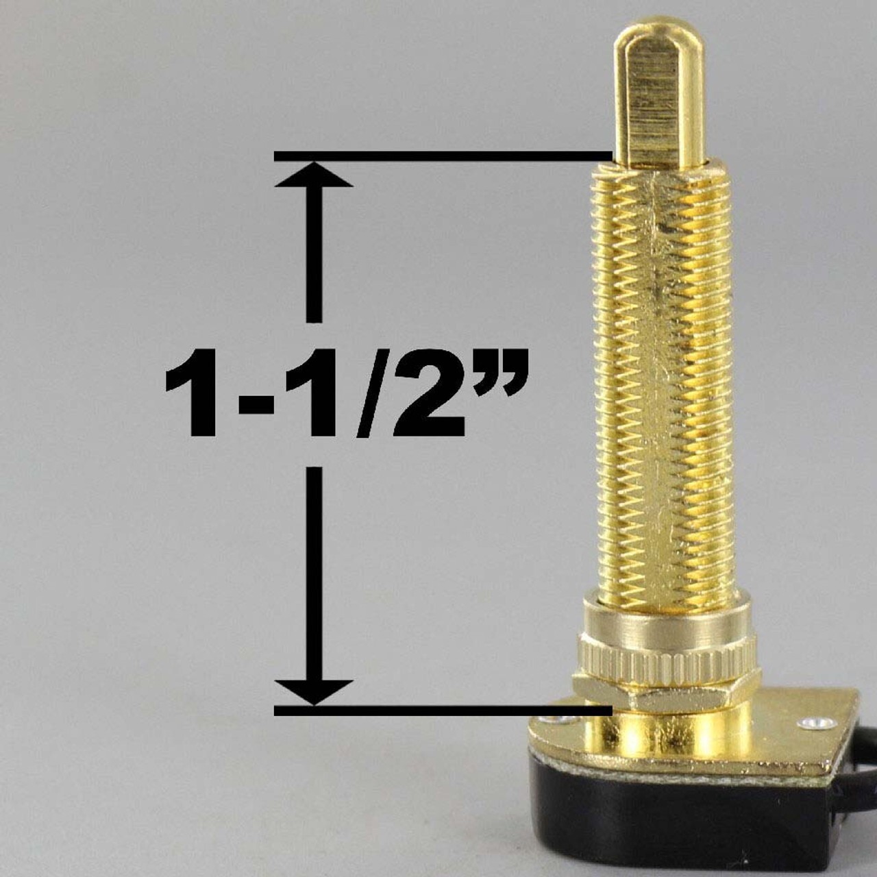 PUSH BUTTON ON-OFF BRASS PLATED CANOPY SWITCH SINGLE POLE 1 1/2″ SHANK NEW 915G