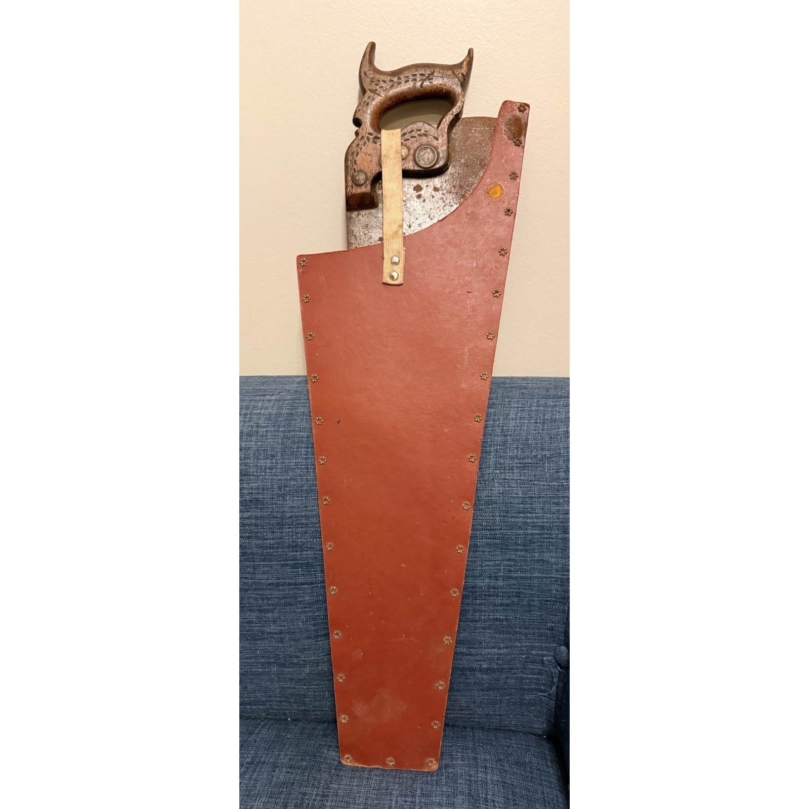 Antique Fulton “Springfield Saw”, W.S. & M Co. c. 1905, 26 In, 7.5 PPI w. Sheath