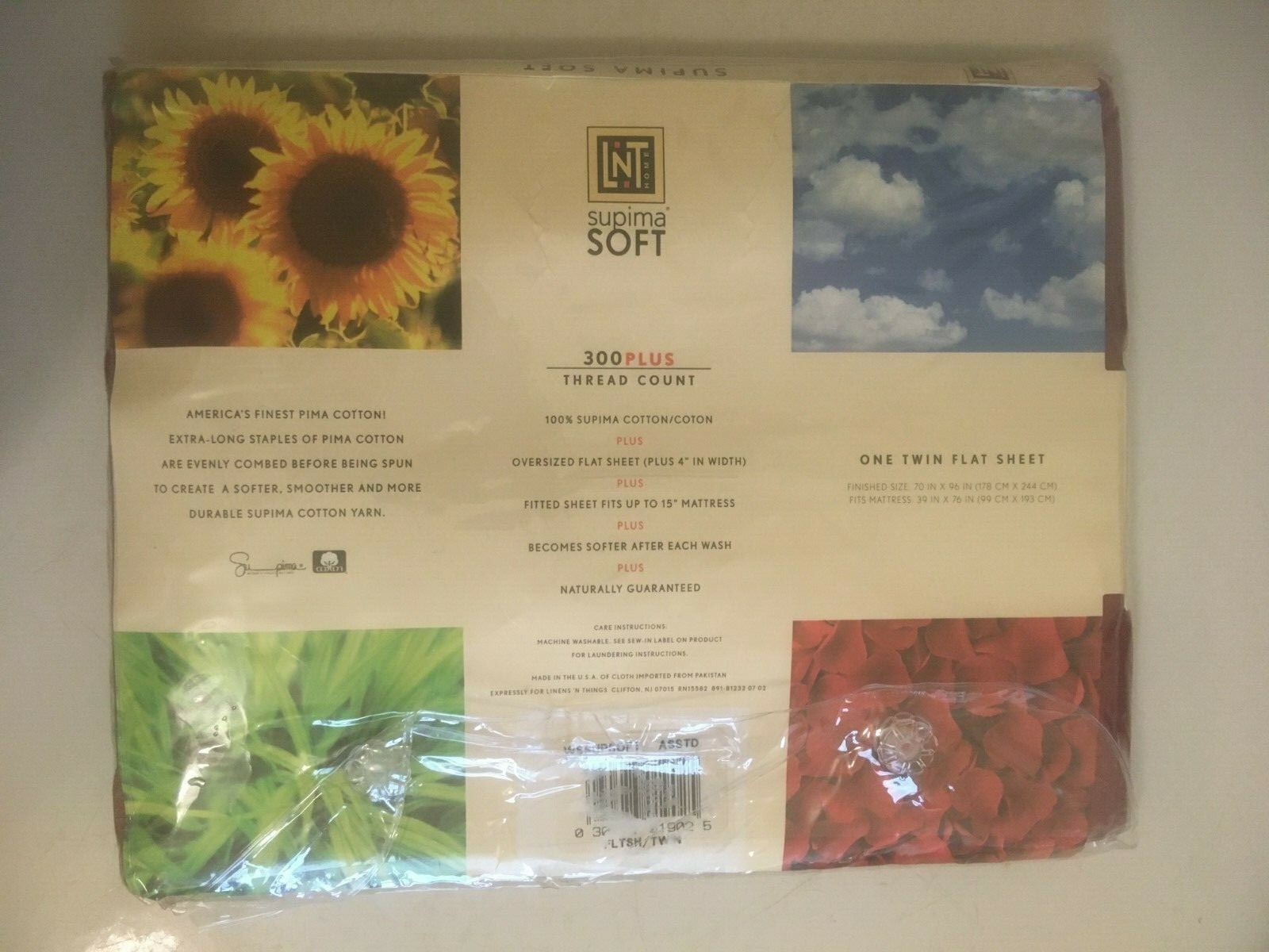 LNT (Linens n Things) Twin Flat Sheet Supima 300 Cotton