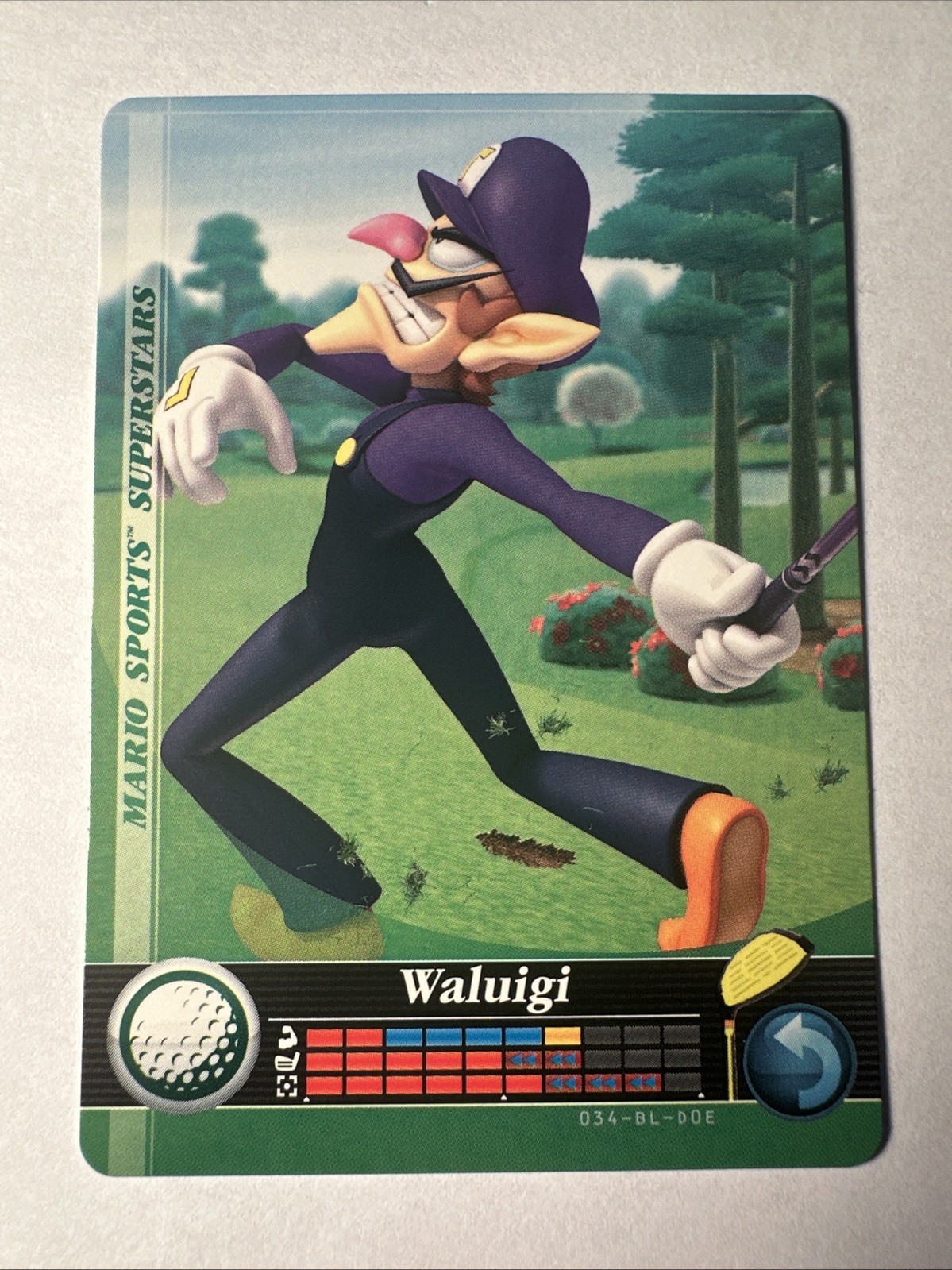 Mario Sports Superstars Amiibo Card Waluigi Golf USA