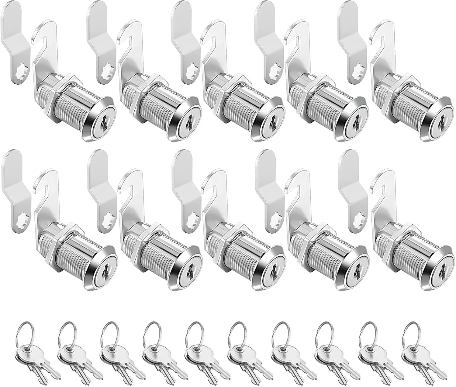 Cabinet Cam Locks Keyed Alike, 1-1/8” Fits on 7/8” Max Door Thickness, Secure