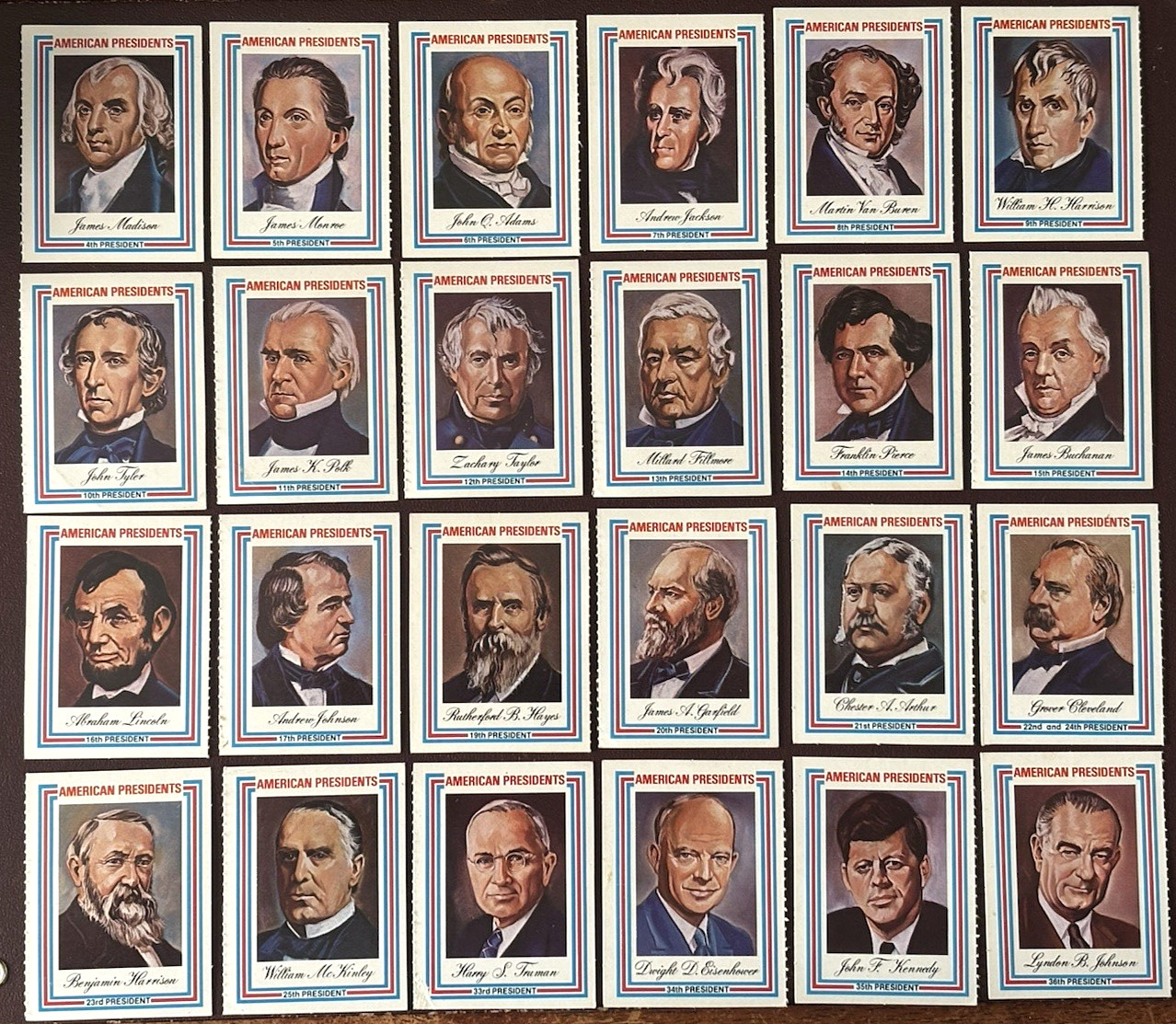 1975 Visual Panographics “American Presidents” Partial Set (24/38 Cards)