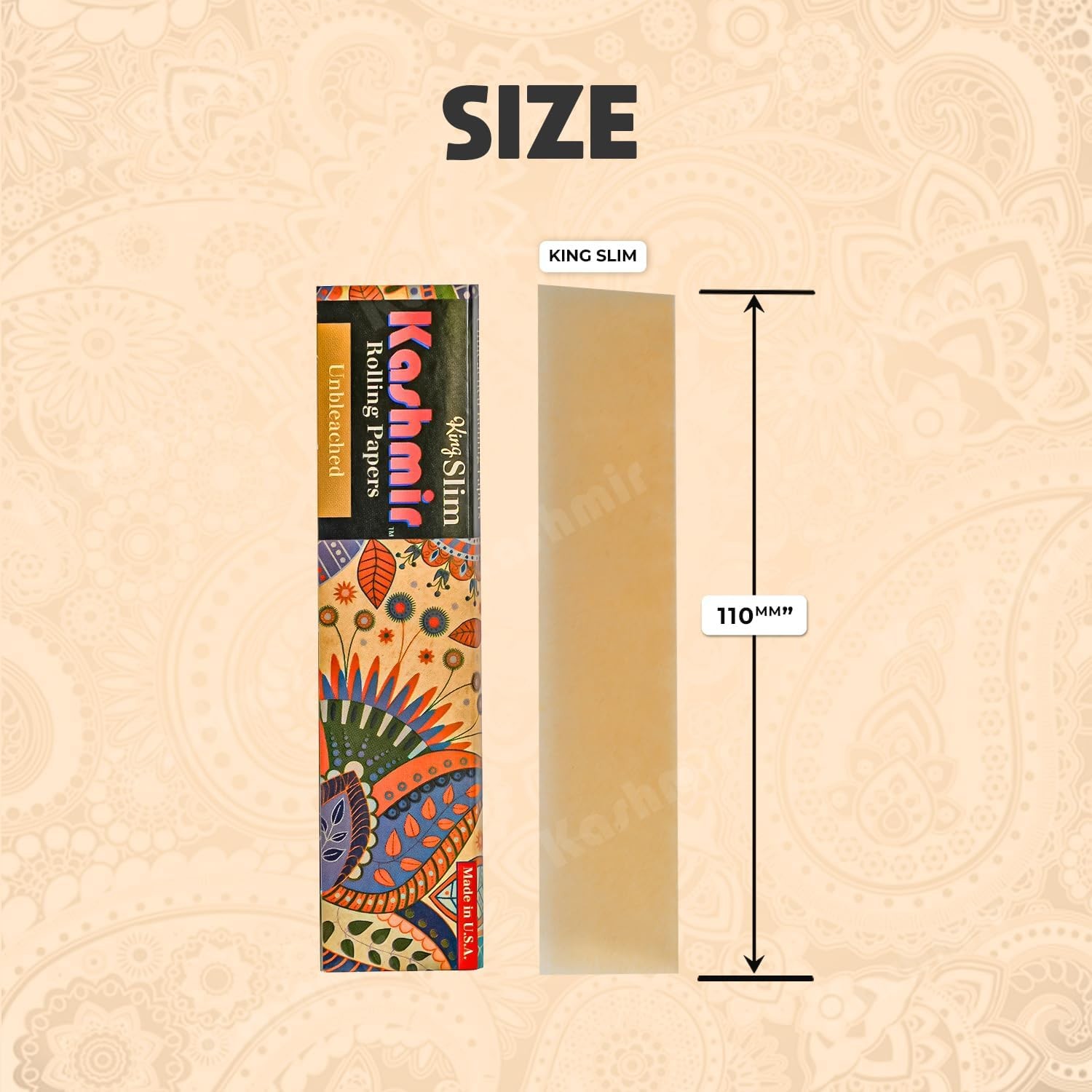 Unbleached Rolling Papers King Size 32 Leaves Pack (25 Pack Box) – Kashmir