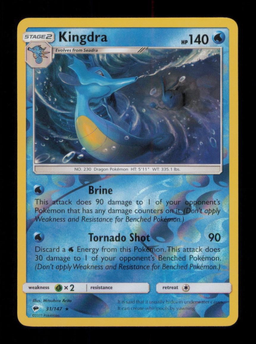 REVERSE HOLO KINGDRA RARE HOLO 31/147 LP POKEMON