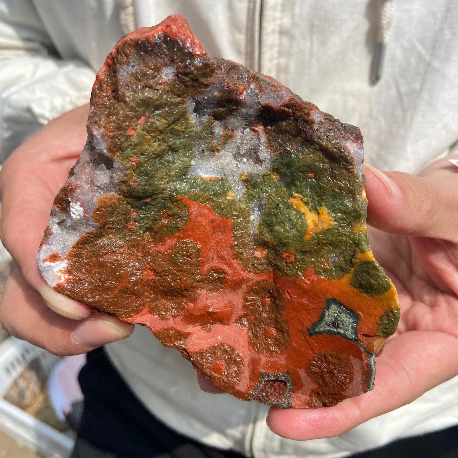 1.6lb Natural colourful ocean jasper raw stone crystal rough mineral specimen