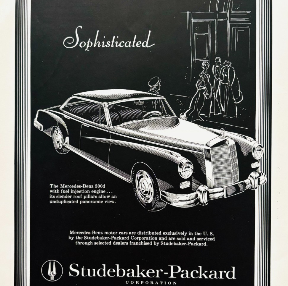 1958 Mercedes Benz 300D Advertisement Studebaker Packard Automobile Luxury