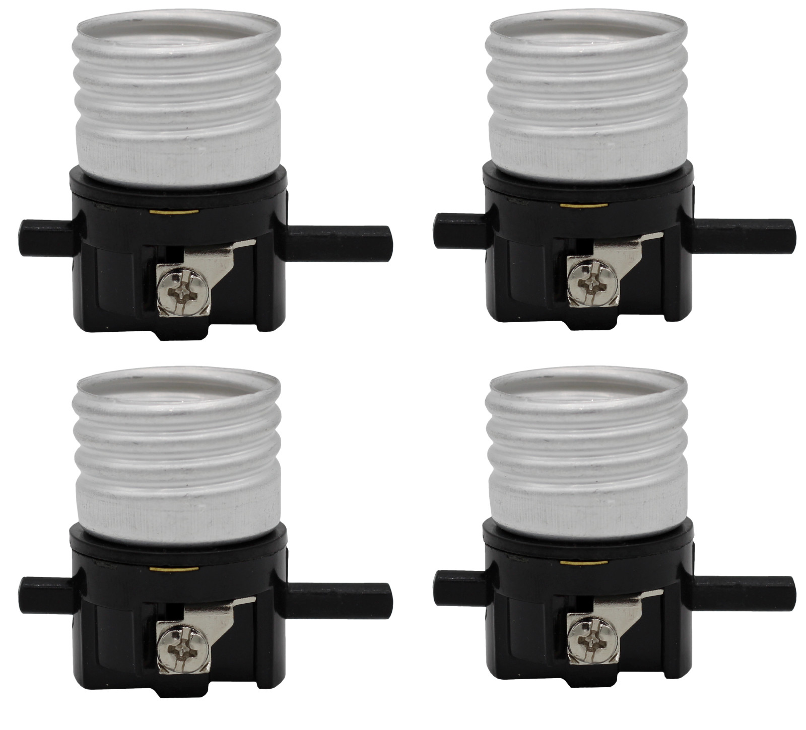 Push Thru Socket Interior – On/Off Lamp Socket, Medium Base E26 Socket | 4 Pack