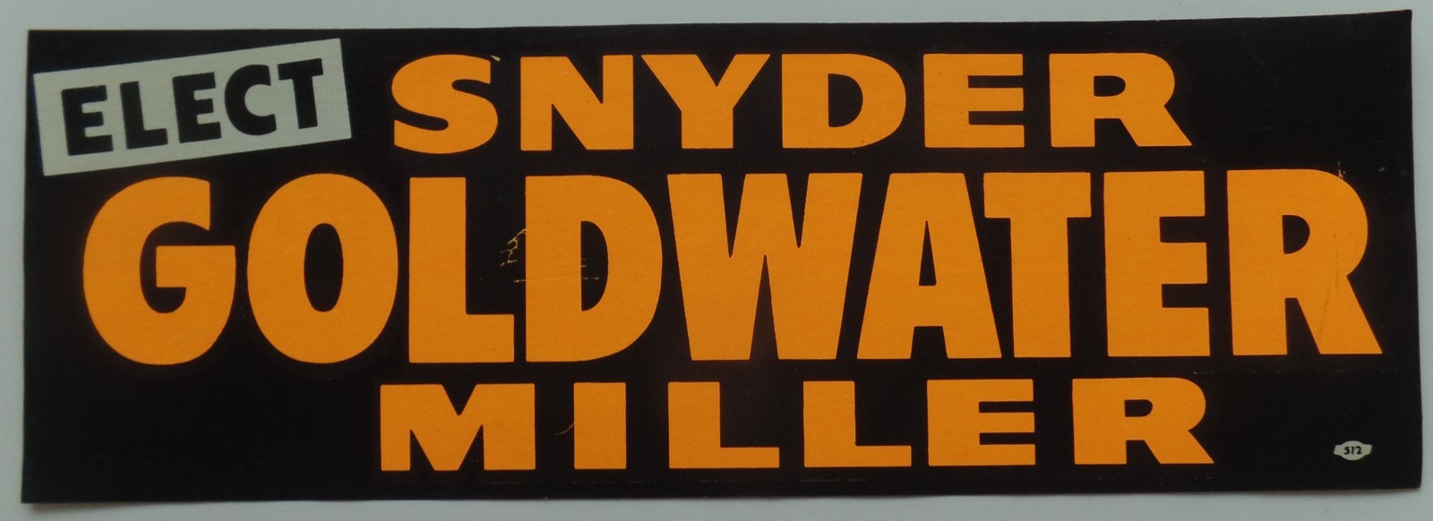 Specific to Kentucky 1964 Barry Goldwater Prez Campaign Coattail Bumper Sticker