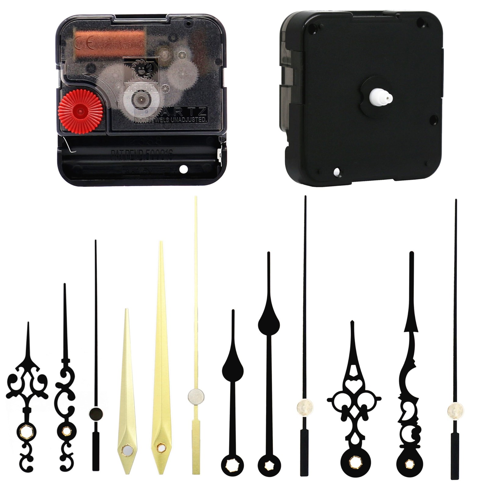 Quartz Clock Movement Continuous Sweep Snap In Mechanism 4.5mm Hour Shaft