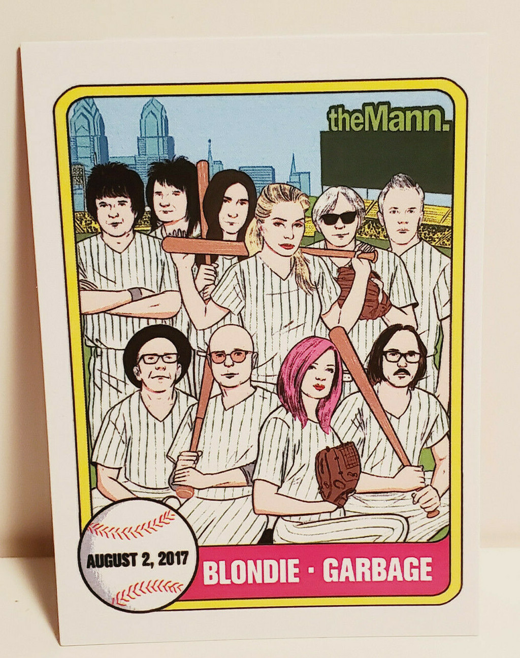 BLONDIE & GARBAGE 2017 TOUR MANN MUSIC CENTER PHILADELPHIA BASEBALL TRADING CARD