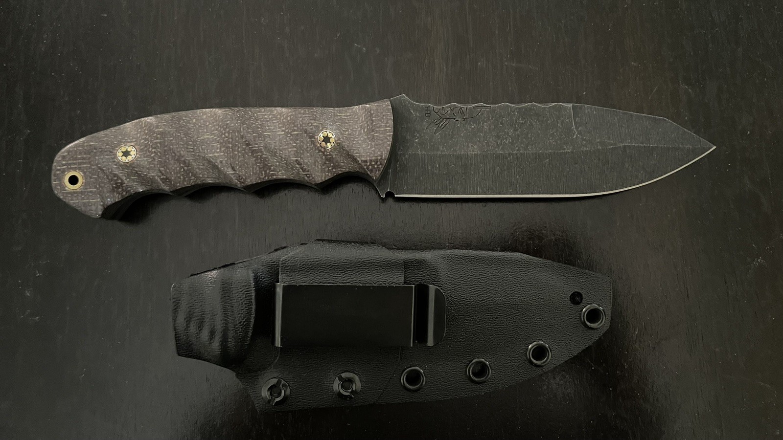 Custom Half Face Blades Disaster Breacher Steep Grind Bison Jute Micarta