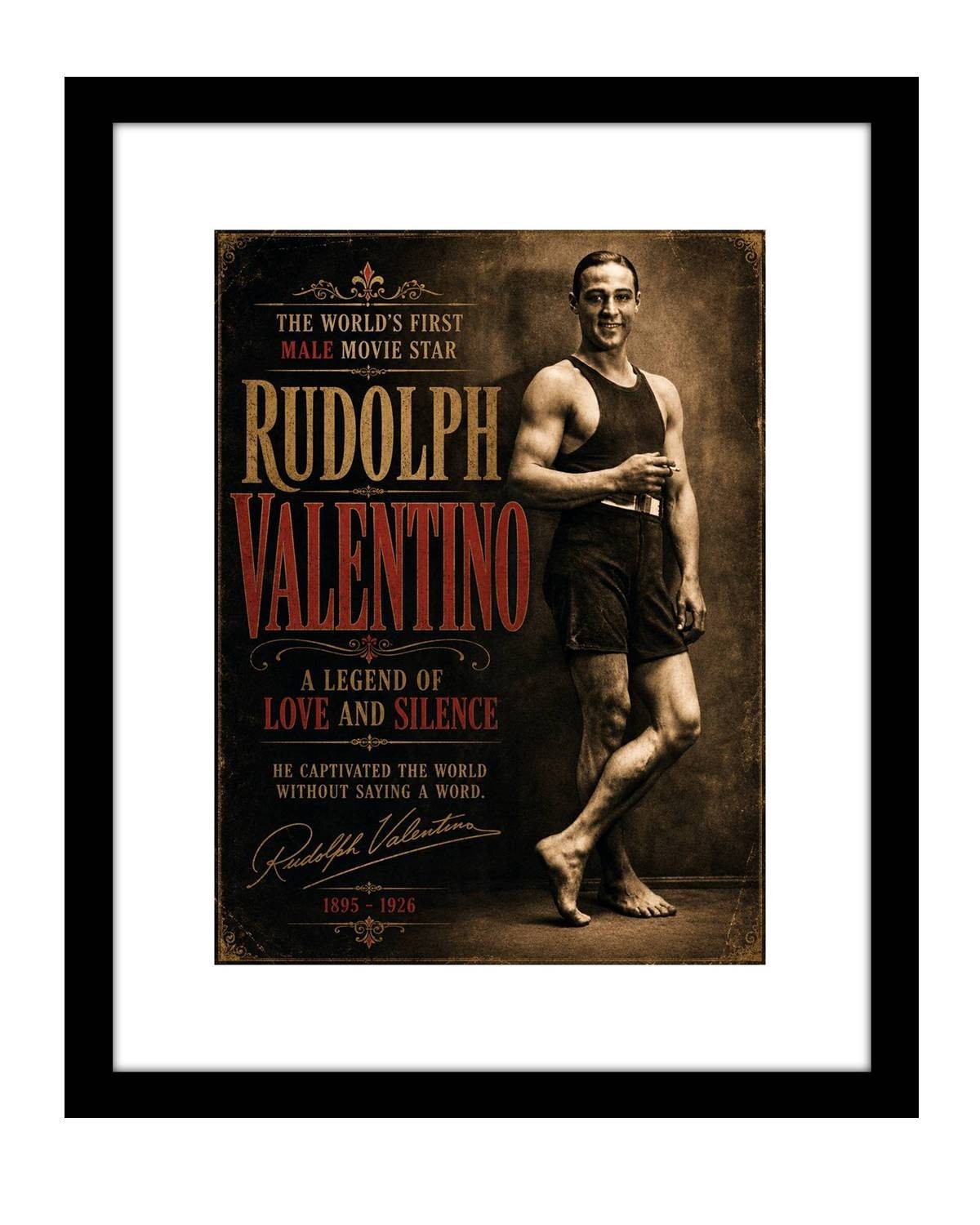 Rudolph Valentino 8×10 Art Print Wall Decor | Silent Film Heartthrob