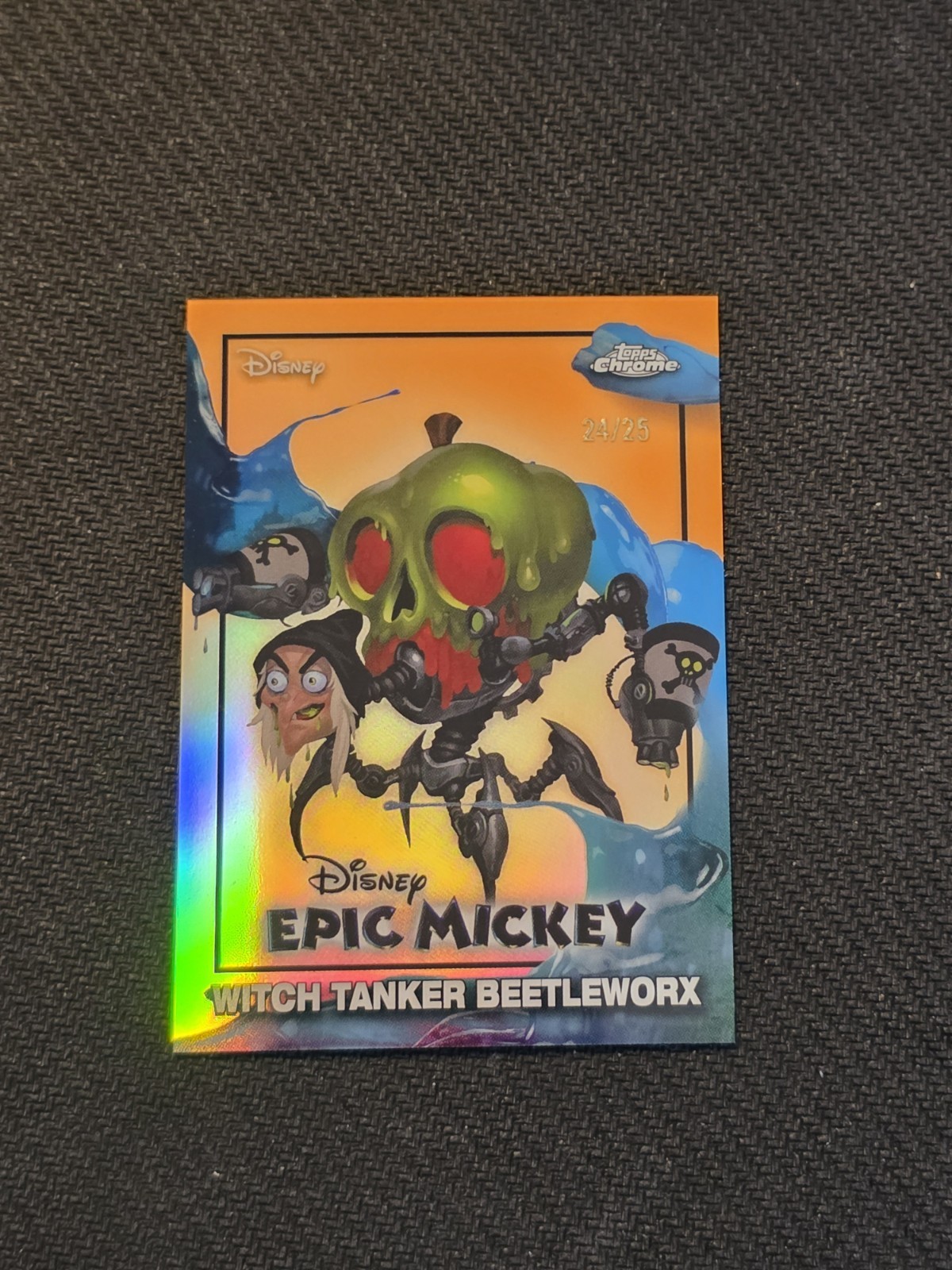 2026 Topps Disney Neon Witch Tanker Beetleworx Epic Mickey Orange Chrome SSP /25