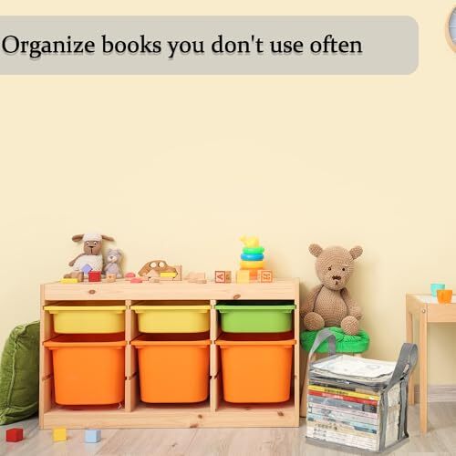 Clear Book Storage Bag Plastic Comic Books Organizer 38x24x32cm/15x9x3inches