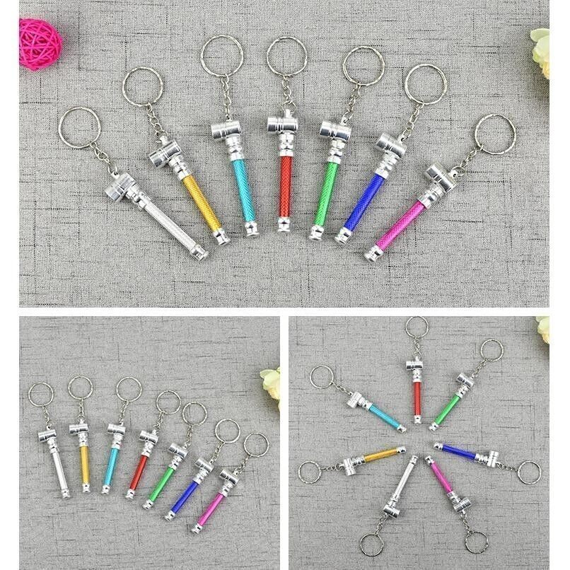 9pc Mini Metal Smoking Pipes – Small Tobacco Pipe Keychain Set for Personal Use