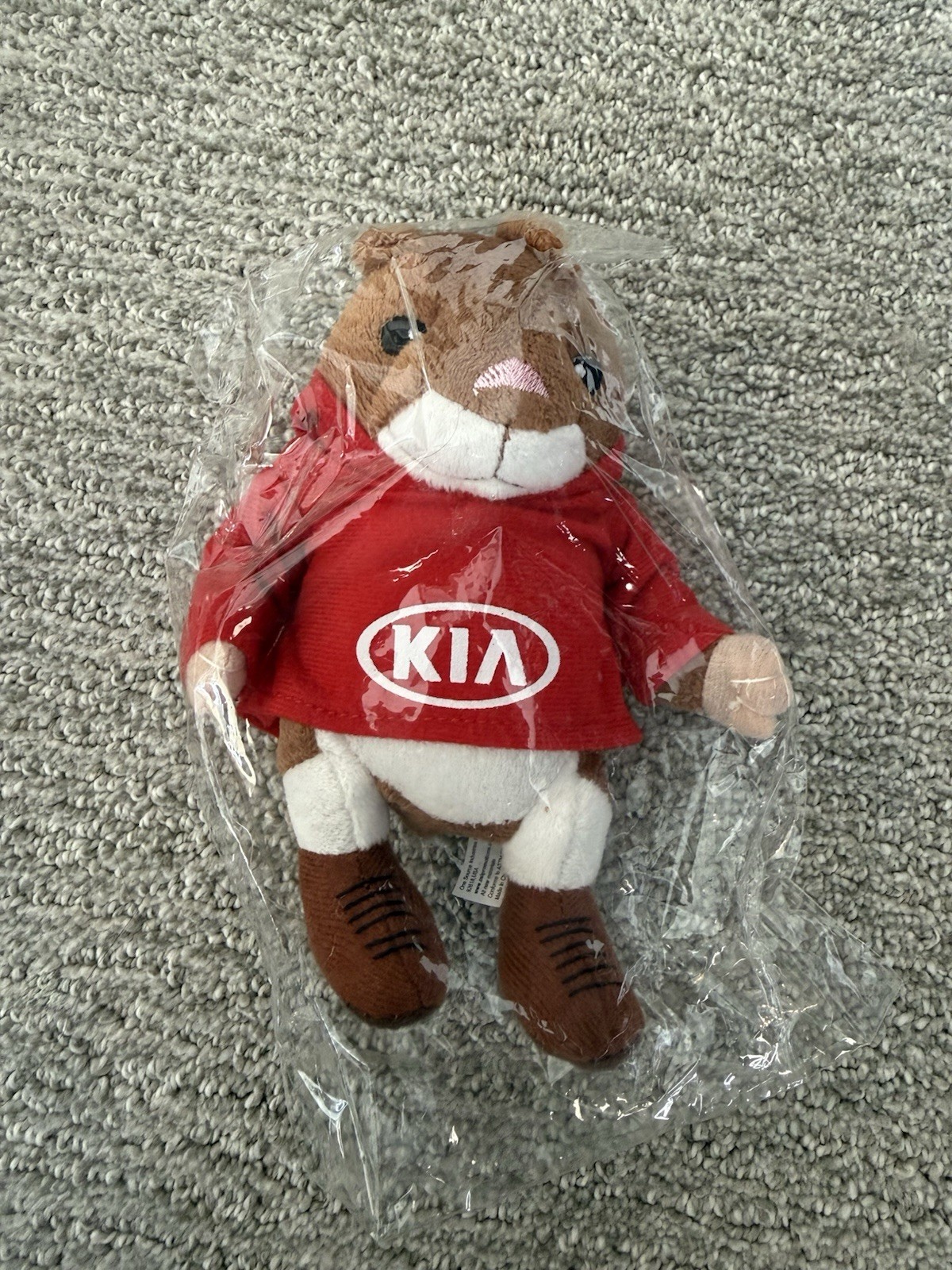 KIA Hamster Plush Red Hoodie Advertising Character 6” Sealed