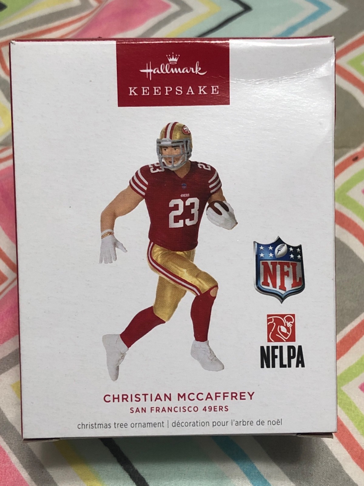BRAND NEW 2025 HALLMARK CHRISTIAN MCCAFFREY SAN FRANCISCO CHRISTMAS ORNAMENT
