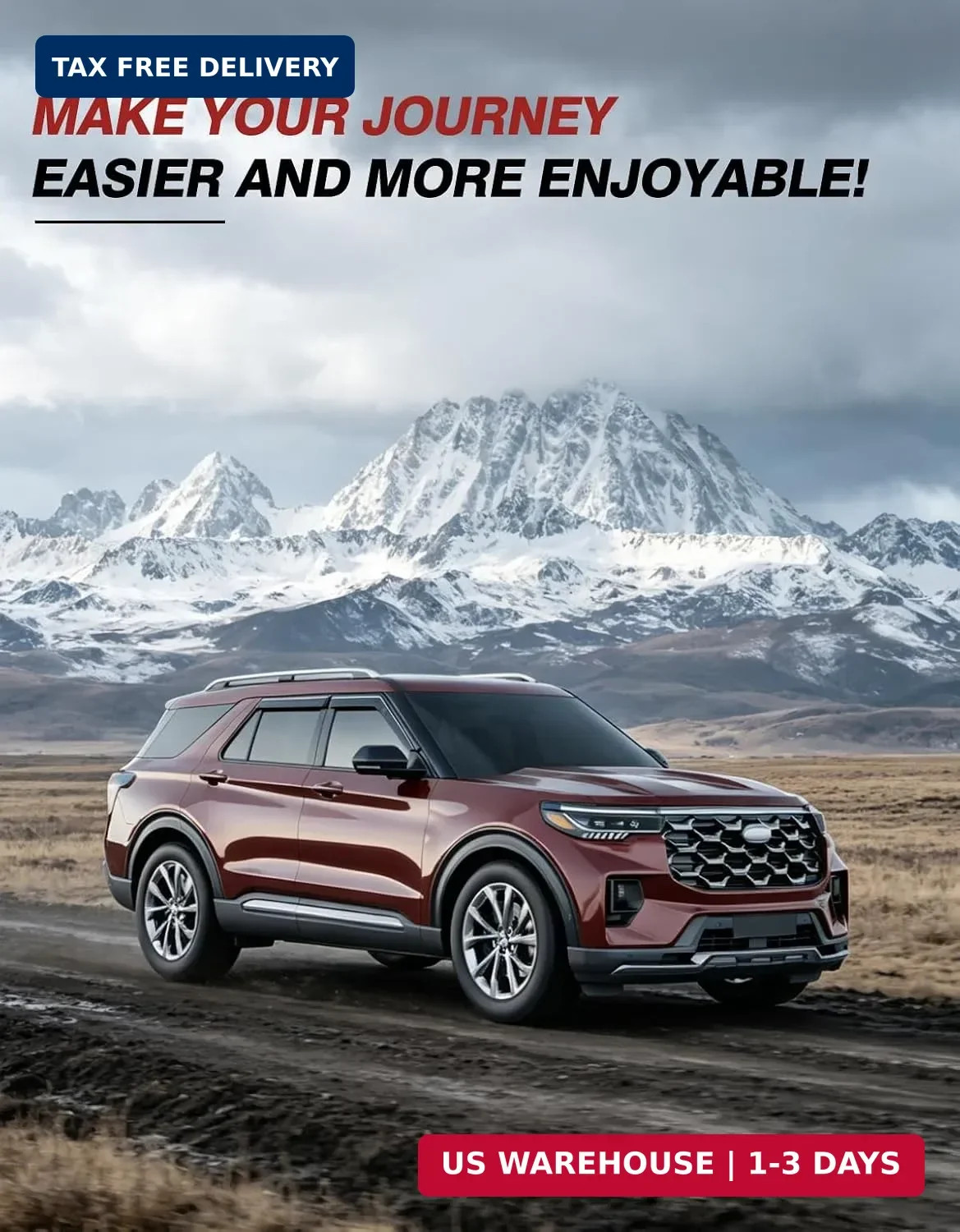 Outside-Mount Window Rain Guards Fit for Ford Explorer 2020-2026, Extra Durable