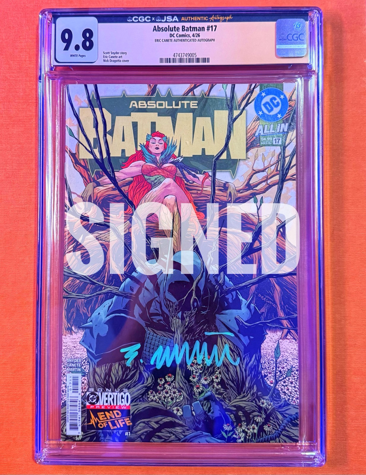 Absolute Batman #17 Cover A CGC x JSA 9.8 1st Print Eric Canete Signature