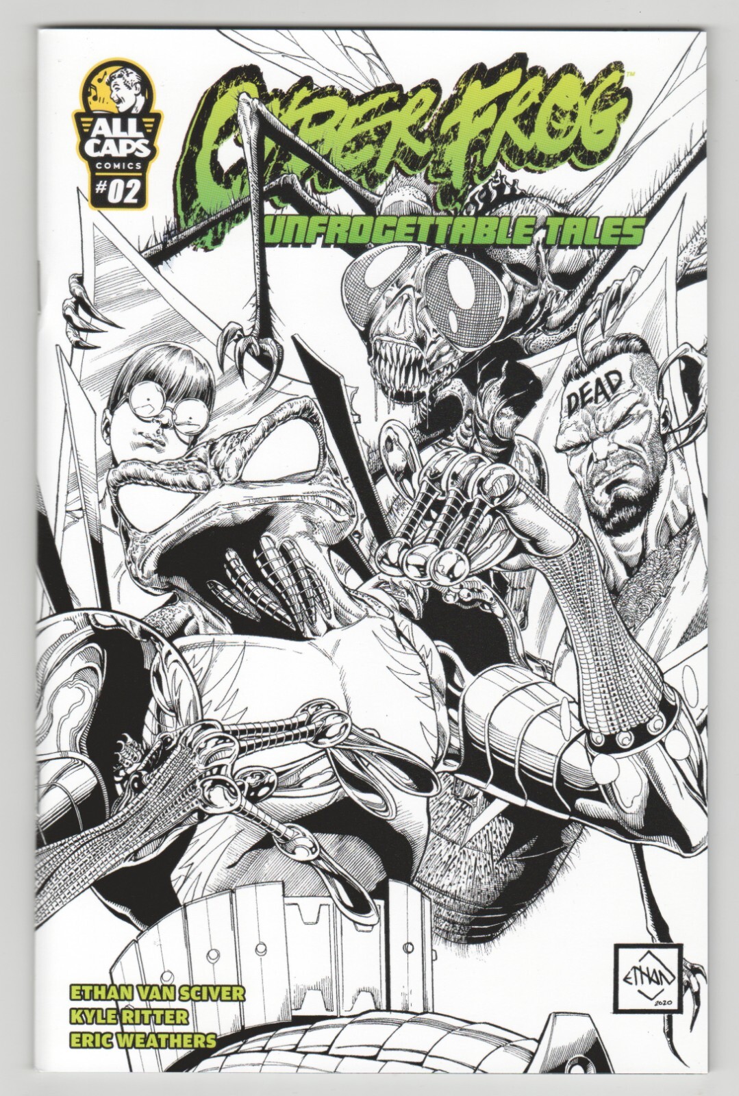 Cyberfrog: Unfrogettable Tales #2 Black & White Line Art Variant – EVS