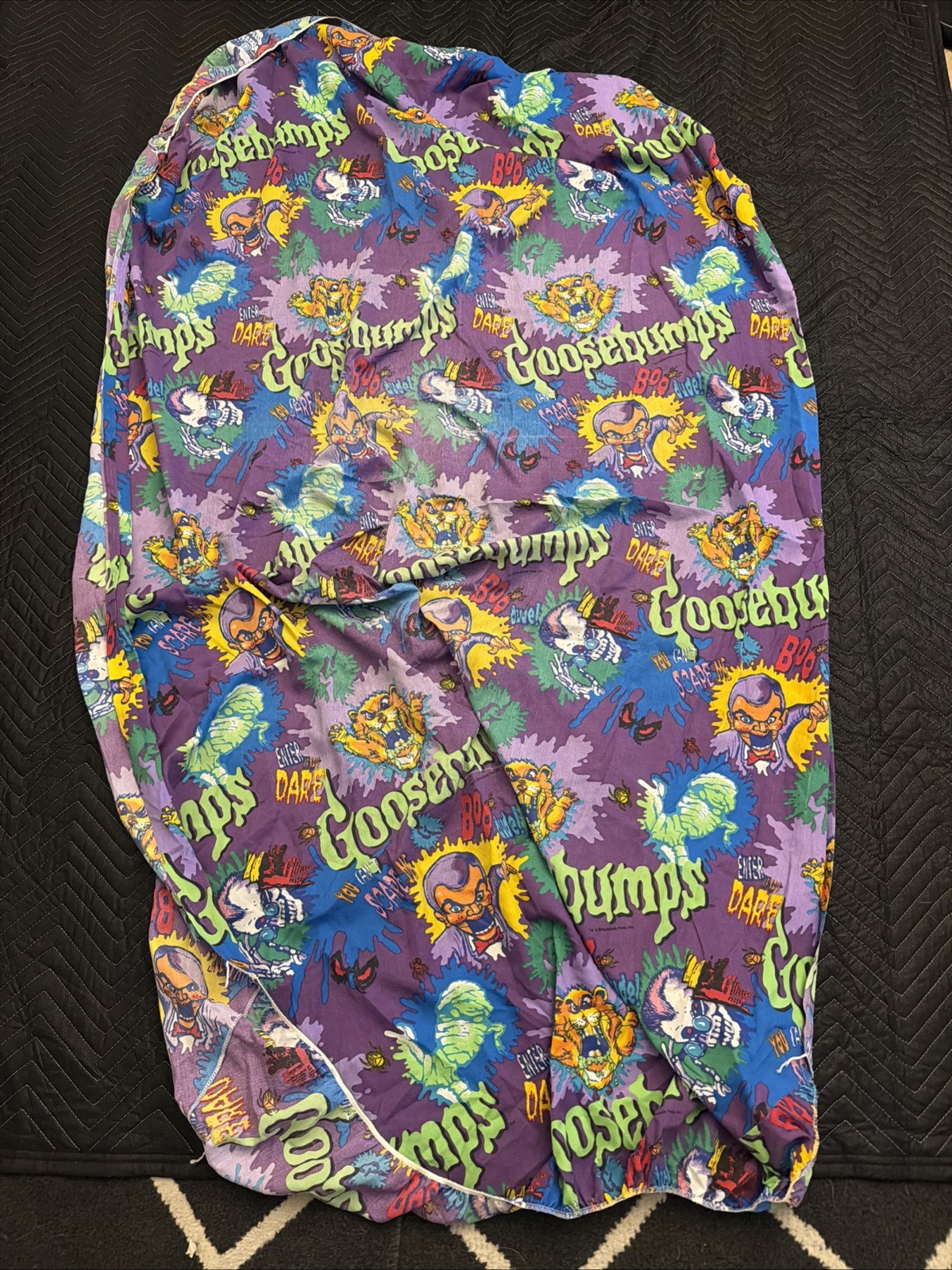 Vtg 90s GOOSEBUMPS BED SHEET TWIN Fitted RL Stine Horror