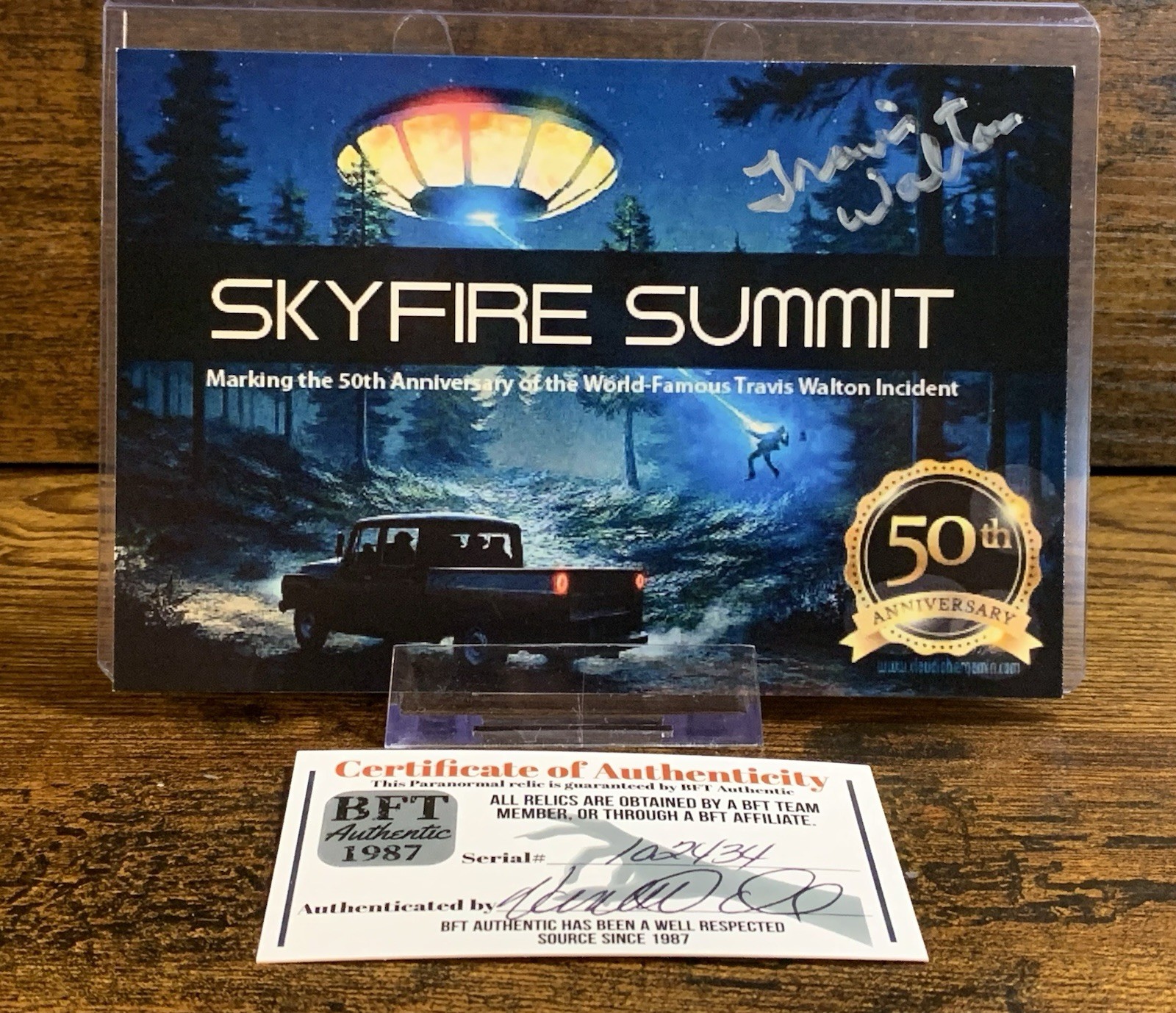 Travis Walton Signed 6×4 Postcard UFO Abduction Fire in the Sky COA Auto