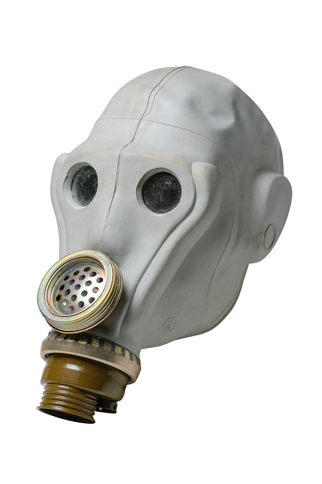 Rubber mask gray color from a warehouse of the Soviet period