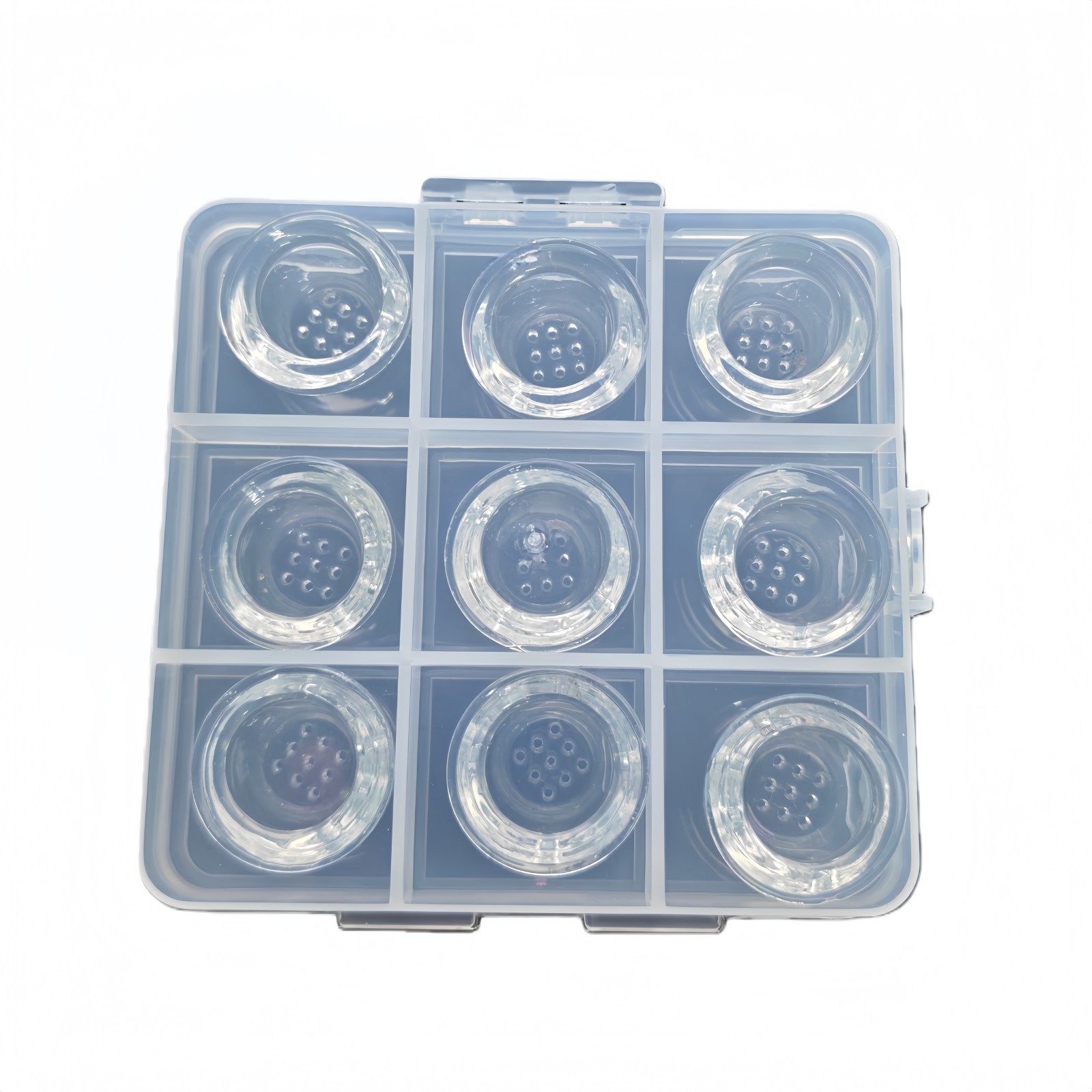 ( Pack of 9 ) 9-Hole Glass Bowl for Silicone Smoking Pipe Glass Replacement Bowl