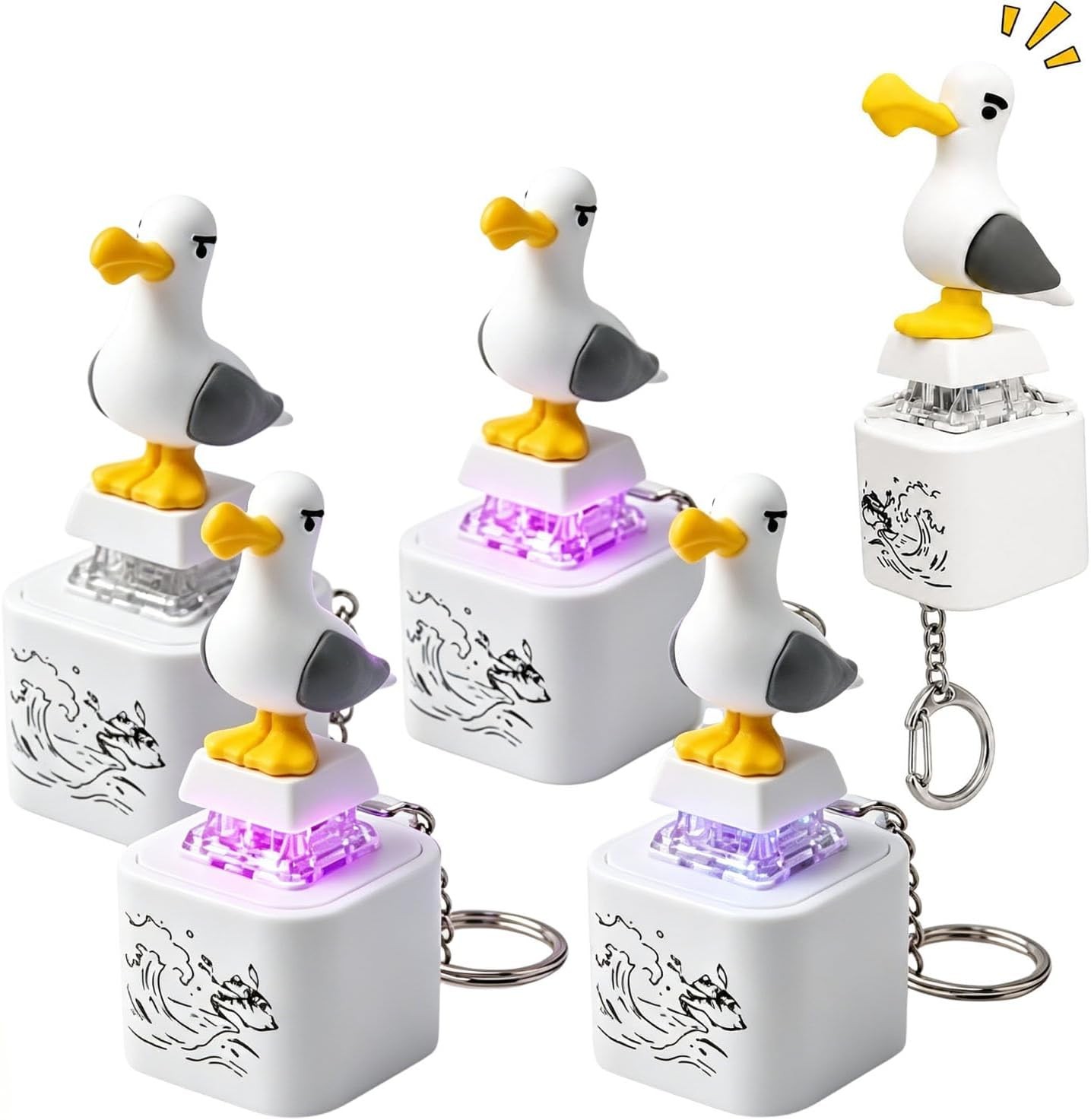 Seagull Mine Button Keychain, Seagull Mine Button, Rechargeable Fidget Clicker