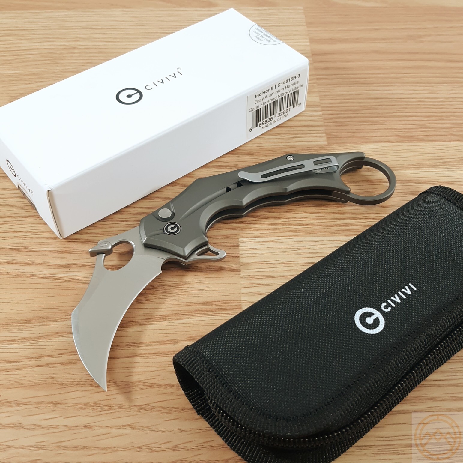 Civivi Incisor II Folding Knife 2.02″ Nitro-V Steel Blade Gray Aluminum Handle