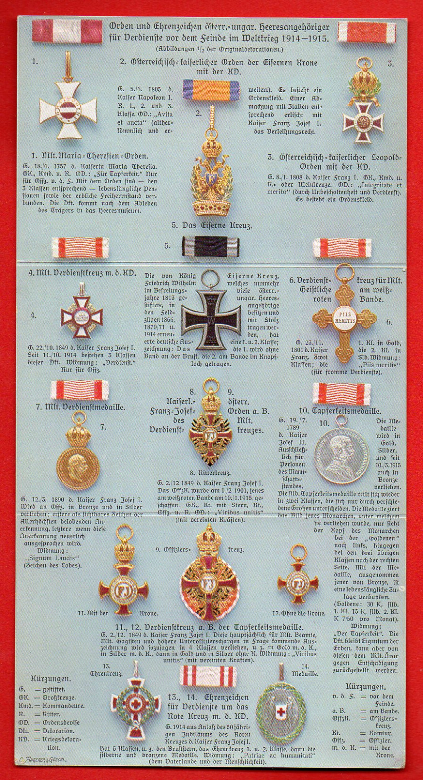 GERMANY TRIPLE POSTCARD WITH MEDALS VINTAGE PC. 885