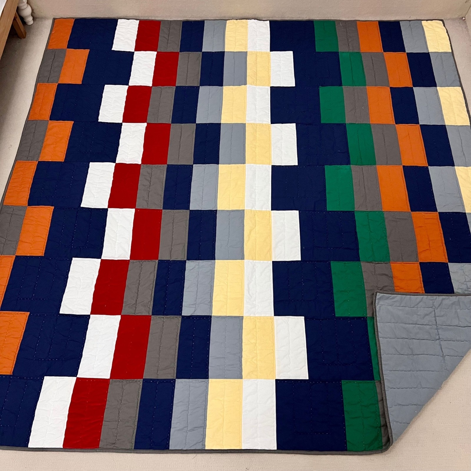 Handmade Harvest Harvest Patchwork KING Size Cotton Finished QUILT+ 2 Shams