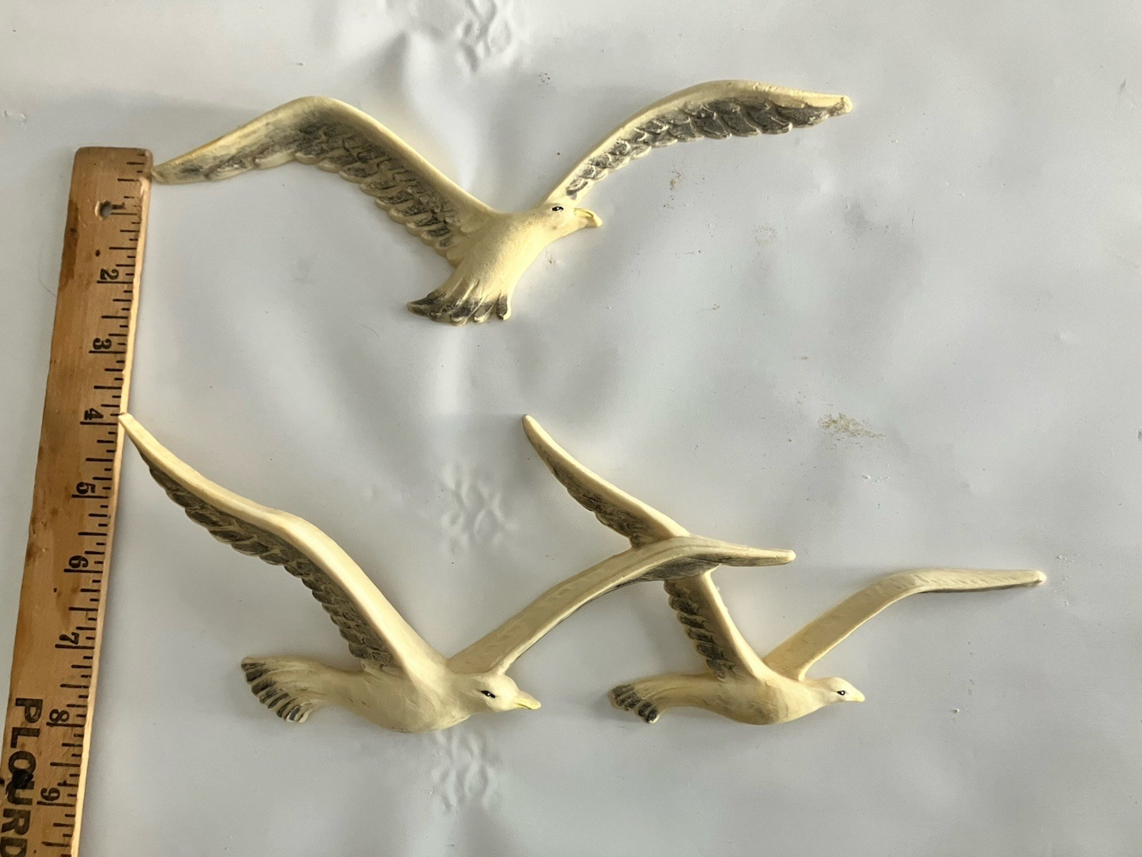 Vintage Homco Seagulls Birds in Flight Wall Art Décor Plastic Resin USA