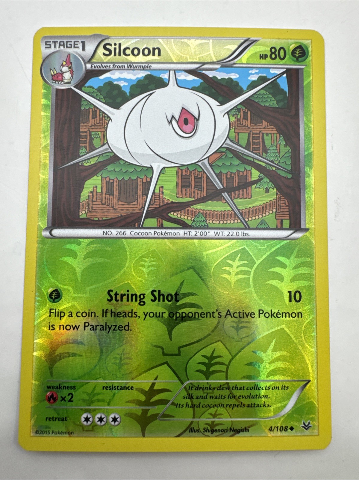 Silcoon – 4/108 – Uncommon – Reverse Holo Pokemon Roaring Skies