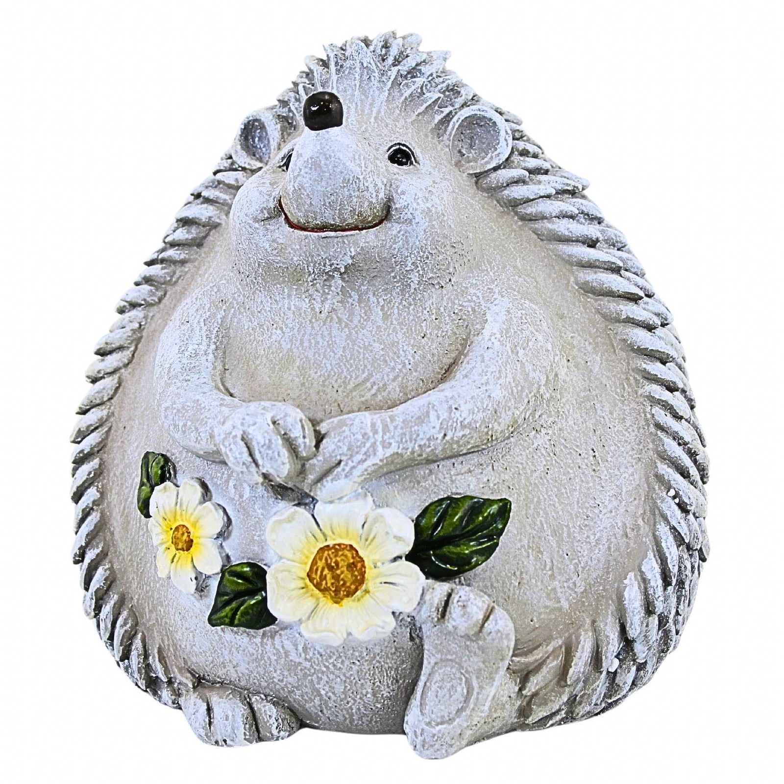 Roman 7.50In Hedgehog Garden Statue, Polyresin, Flowers Summer Spring 10144