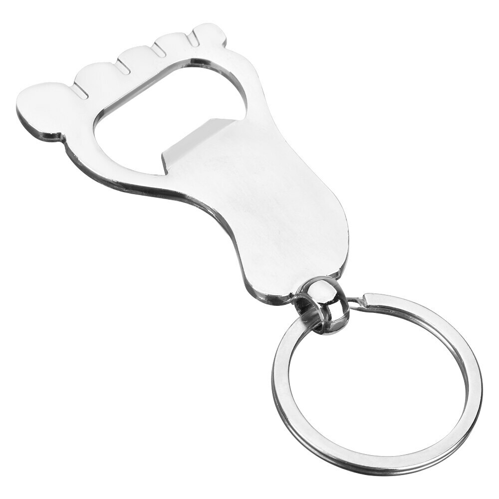 Bigfoot Foot Toes Shape Keychain Smooth Silver Zinc Alloy Bottle Opener Beer