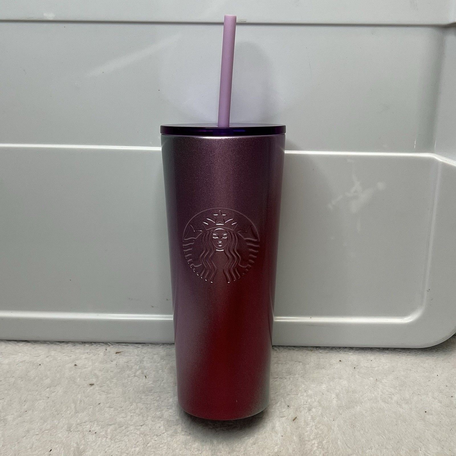 Starbucks 2021 Holiday Stainless Steel Metal Gradient Pink Tumbler Cup New 16oz