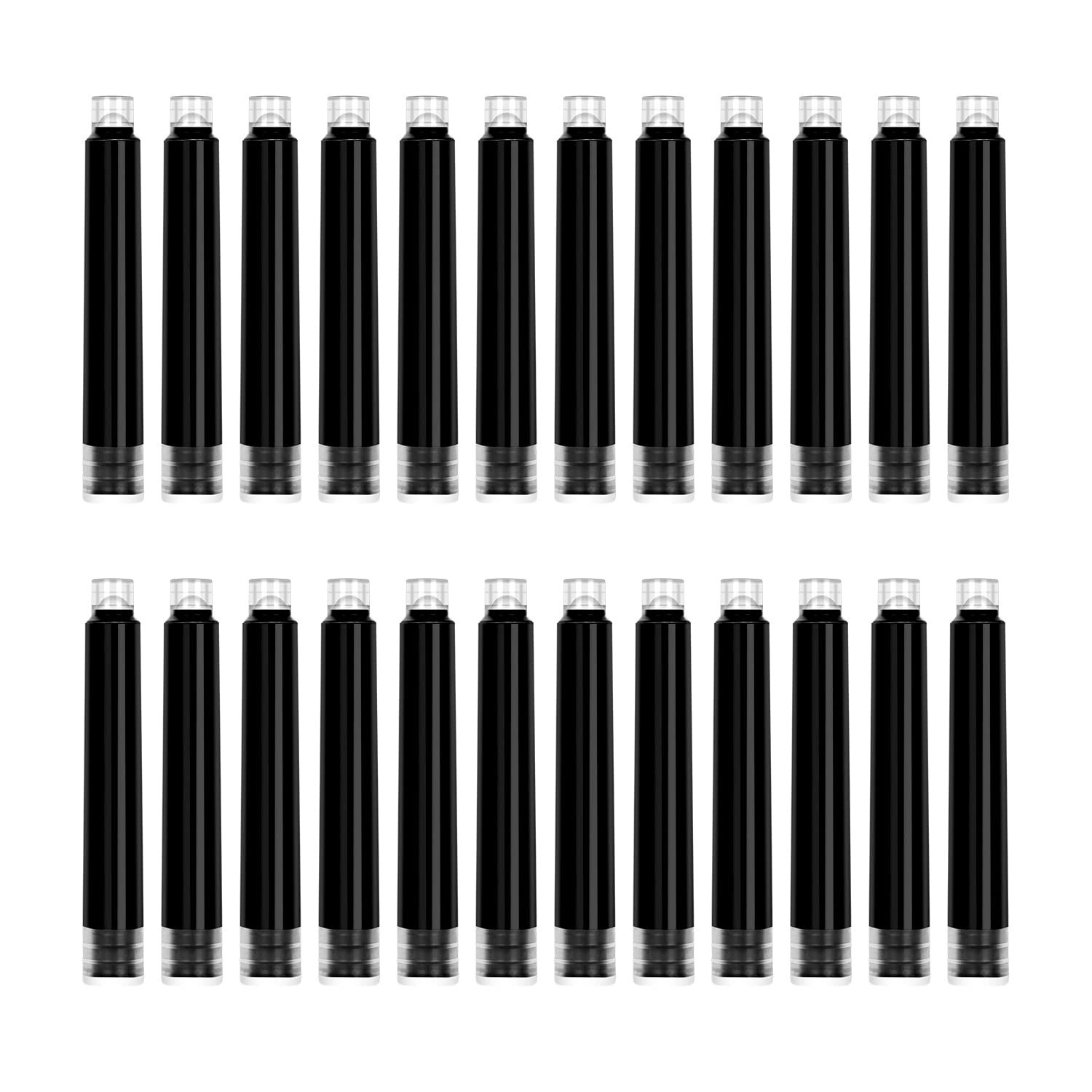 BEILUNER Fountain Pen Set Ink Cartridges Black 24 Count (Pack of 1),