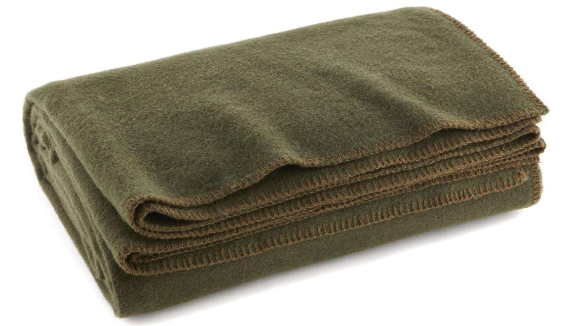 US Military Wool Blanket (80% Wool) Thick Washable 66″ x 90″ Heavy Wool Blanket